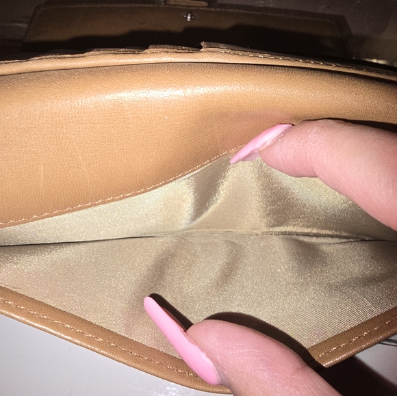 EUC  Coach Brown and Tan Monogram Clutch with Leather Trim - Picture 6 of 10